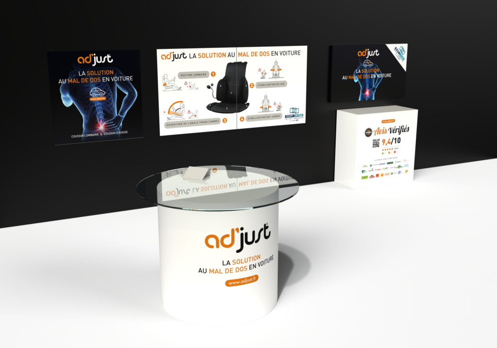 Stand Adjust-Afficher 3 Affiches Stand | Adjust au salon Préventica